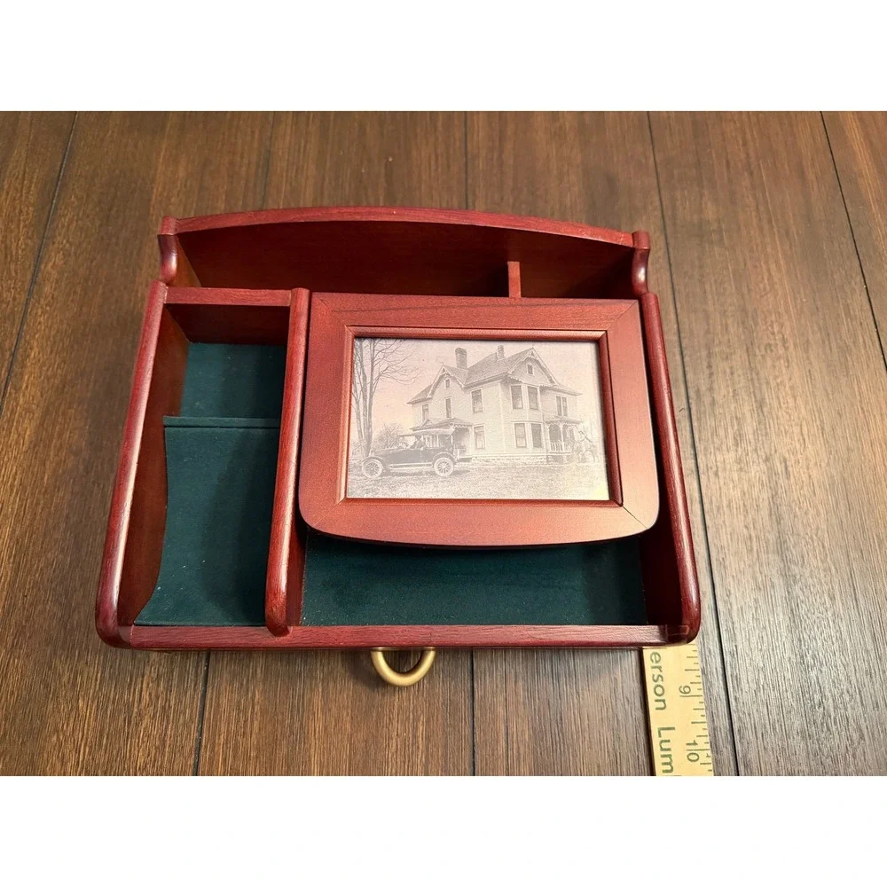 Classic Treasures Mahogany Finish Jewelry Chest Photo Frame Lid SAWJB901
